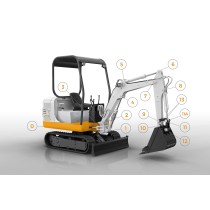 ZESTAW ŁĄCZNIKÓW ŁYŻKI JCB 8018 POZYCJA 13