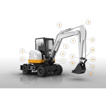 SWORZEŃ + TULEJE KOMATSU PW95-1 POZYCJA 0